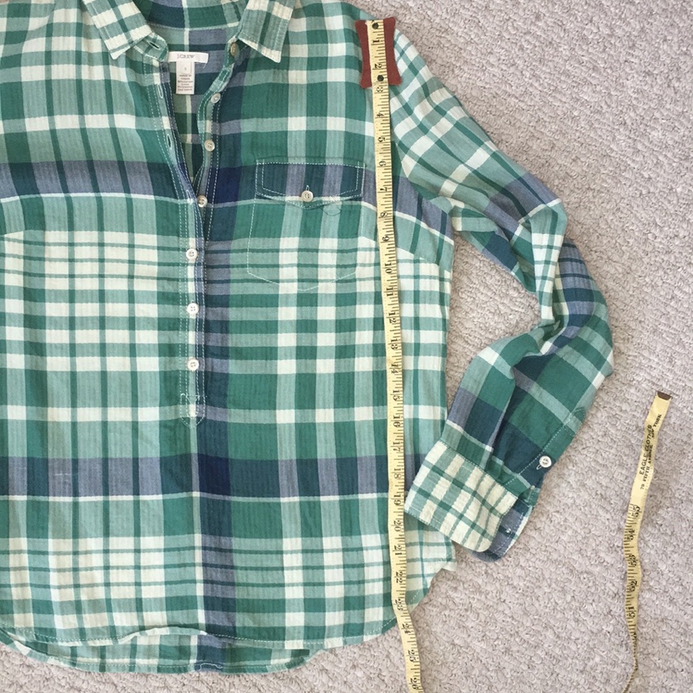 J Crew Plaid Popover Tunic Shirt - Picture 4 of 6